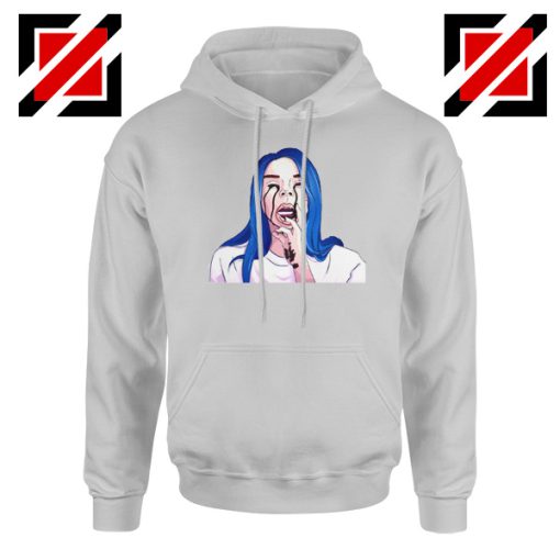 Billie Eilish Crying Sport Grey Hoodie