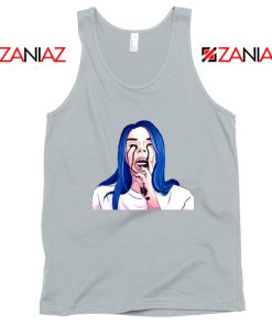 Billie Eilish Crying Sport Grey Tank Top