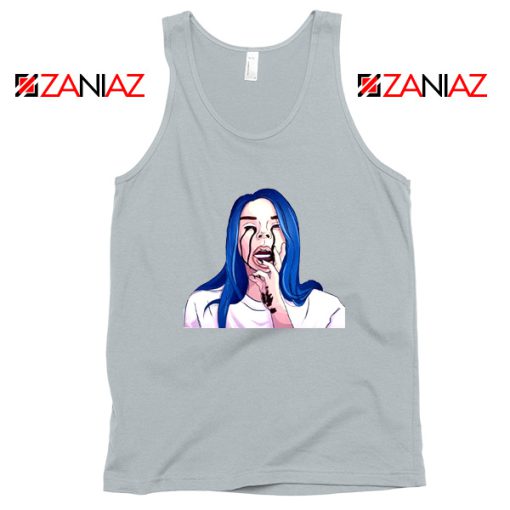 Billie Eilish Crying Sport Grey Tank Top