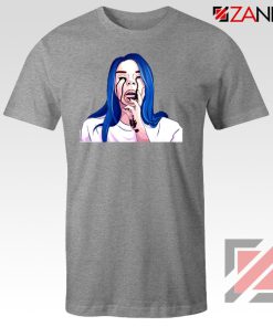 Billie Eilish Crying Sport Grey Tshirt