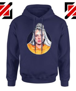 Billie Eilish Singer Navy Blue Hoodie