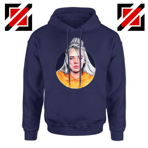 Billie Eilish Singer Navy Blue Hoodie