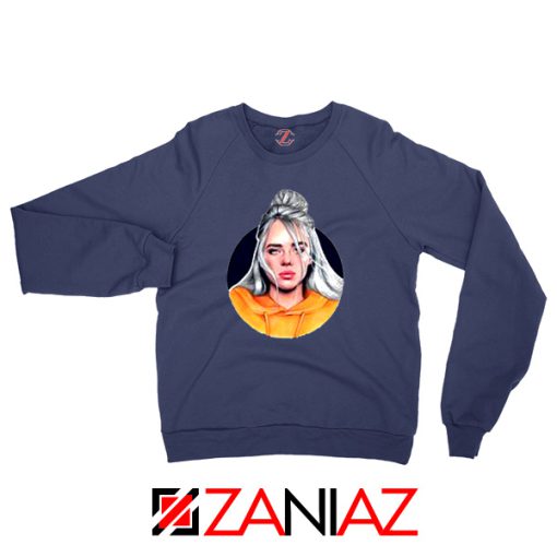 Billie Eilish Singer Navy Blue Tshirt