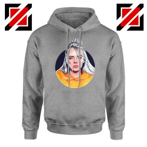 Billie Eilish Singer Sport Grey Hoodie