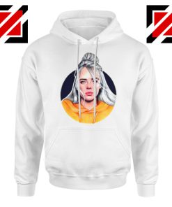 Billie Eilish Singer White Hoodie