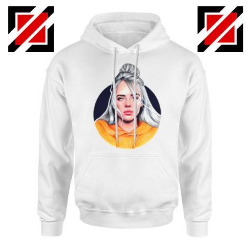 Billie Eilish Singer White Hoodie