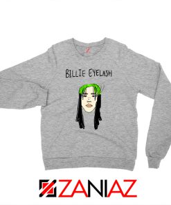 Billie Eyelash Sweatshirt Funny Grey Songwriter