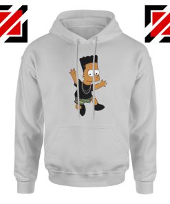 Black Bart Simpson Grey Hoodie