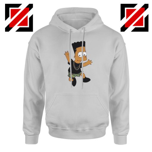 Black Bart Simpson Grey Hoodie