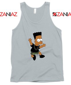 Black Bart Simpson Grey Tank Top