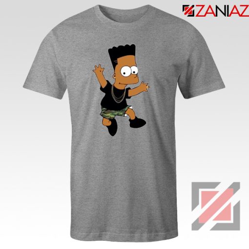 Black Bart Simpson Grey Tshirt