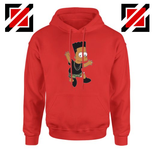 Black Bart Simpson Red Hoodie