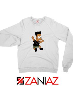 Black Bart Simpson White Sweatshirt