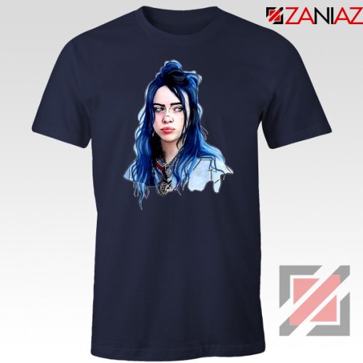 Eilish American Singer Navy Blue Tshirt