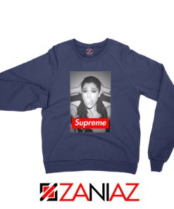 Graphic Ariana Grande Supreme Navy Blue Sweatshirt