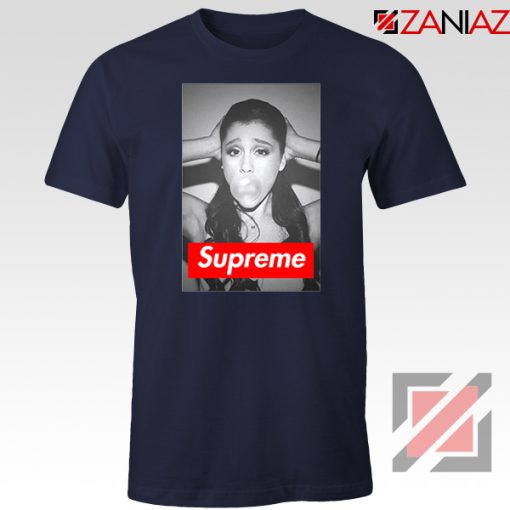 Graphic Ariana Grande Supreme Navy Blue Tshirt