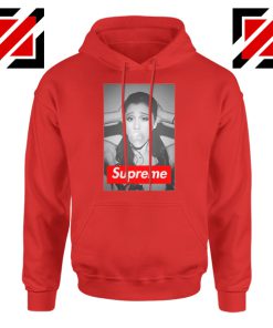 Graphic Ariana Grande Supreme Parody Red Hoodie