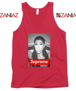 Graphic Ariana Grande Supreme Parody Red Tank Top