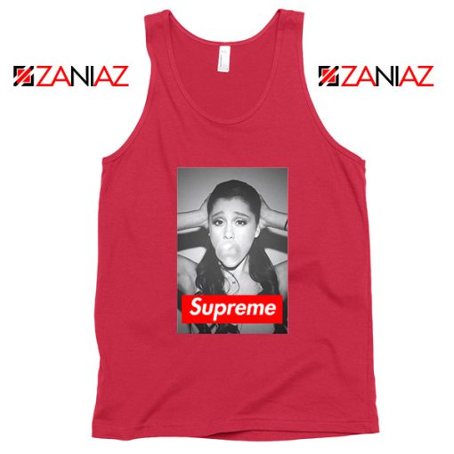 Graphic Ariana Grande Supreme Parody Red Tank Top