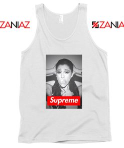 Graphic Ariana Grande Supreme Parody White Tank Top