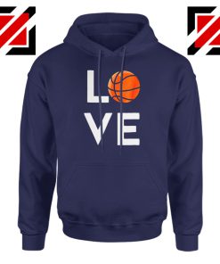 I Love Basketball Navy Blue Hoodie