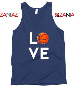 I Love Basketball Navy Blue Tank Top