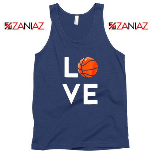 I Love Basketball Navy Blue Tank Top