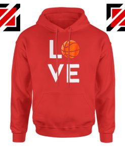 I Love Basketball Red Hoodie