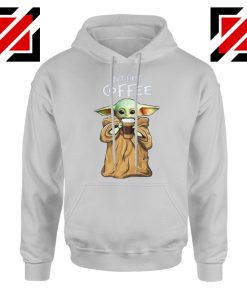 Mandalorian Coffee Baby Yoda Sport Grey Hoodie