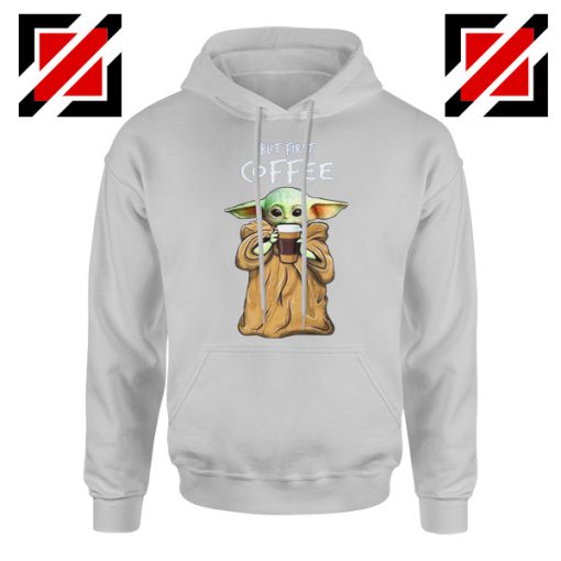 Mandalorian Coffee Baby Yoda Sport Grey Hoodie