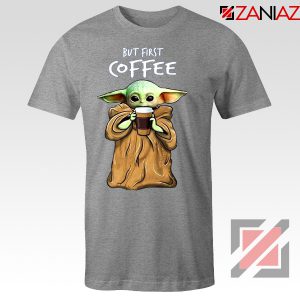 Mandalorian Coffee Baby Yoda Tshirt TV Series Tees S-3XL - Best Apparel