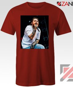 Post Malone Rapper Red Tee Shirt