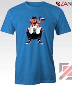 Post Malone White Iverson Blue Tee Shirt