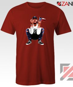 Post Malone White Iverson Red Tee Shirt