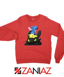 Stitch Pokemon Grinch Red Sweatshirt