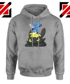 Stitch Pokemon Grinch Sport Grey Hoodie