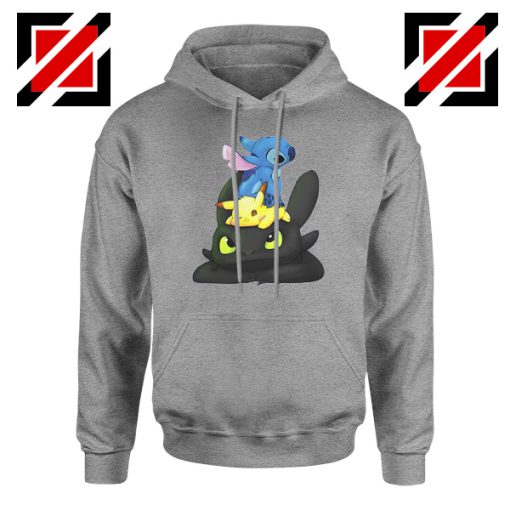 Stitch Pokemon Grinch Sport Grey Hoodie