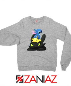 Stitch Pokemon Grinch Sport Grey Sweatshirt