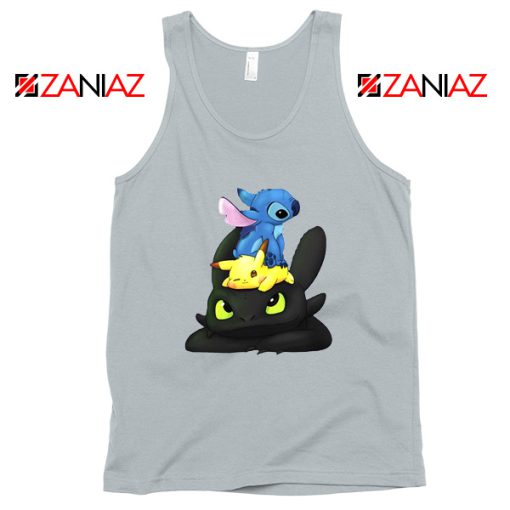 Stitch Pokemon Grinch Sport Grey Tank Top