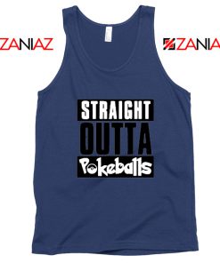 Straight Outta Pokeballs Navy Blue Tank Top