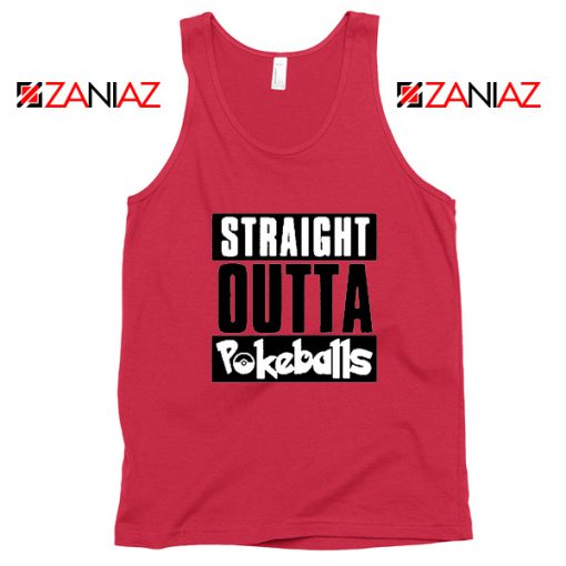 Straight Outta Pokeballs Red Tank Top