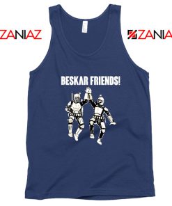 The Mandalorian Beskar Friends Navy Blue Tank Top