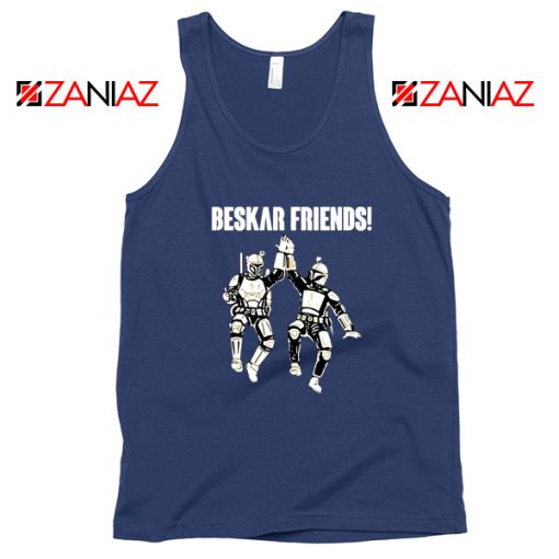 The Mandalorian Beskar Friends Navy Blue Tank Top