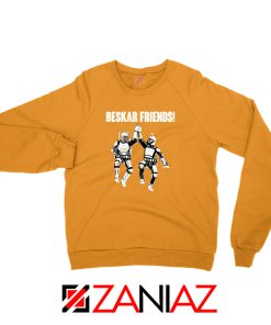 The Mandalorian Beskar Friends Orange Sweatshirt