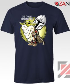 The Mandalorian Hug Baby Yoda Navy Blue Tshirt