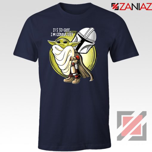 The Mandalorian Hug Baby Yoda Navy Blue Tshirt