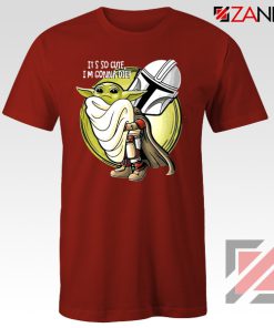 The Mandalorian Hug Baby Yoda Red Tshirt