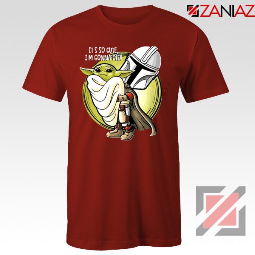 The Mandalorian Hug Baby Yoda Red Tshirt