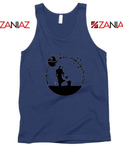 The Mandalorian and Baby Yoda Navy Blue Tank Top