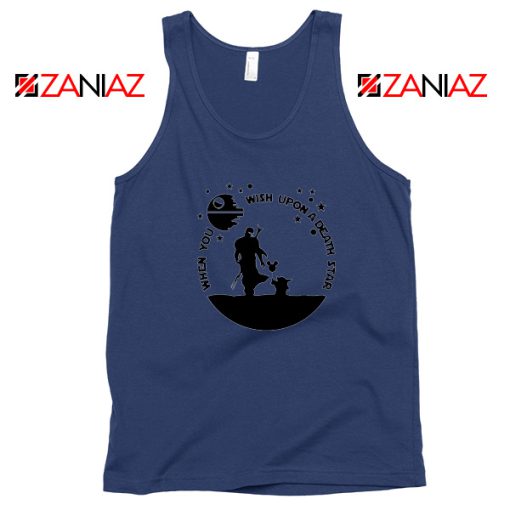 The Mandalorian and Baby Yoda Navy Blue Tank Top